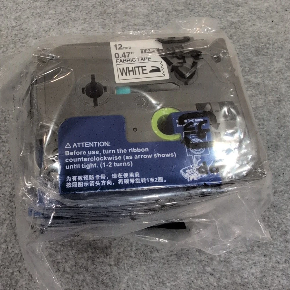 Brother Compatible FA231 12mm 0.47 Inch White Fabric Tape for Label Maker‎